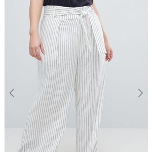 ASOS WHITE CURVE Pinstriped Wide Leg Pants